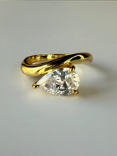 ÉLEVÉ PEAR WHITE SAPPHIRE SOLITAIRE RING