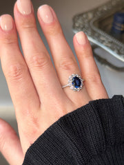 ROYAL OVAL SAPPHIRE HALO RING